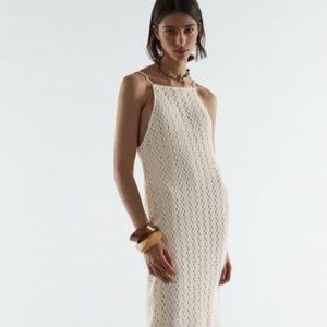 NWOT Zara Crochet Maxi Dress Size Small in Cream